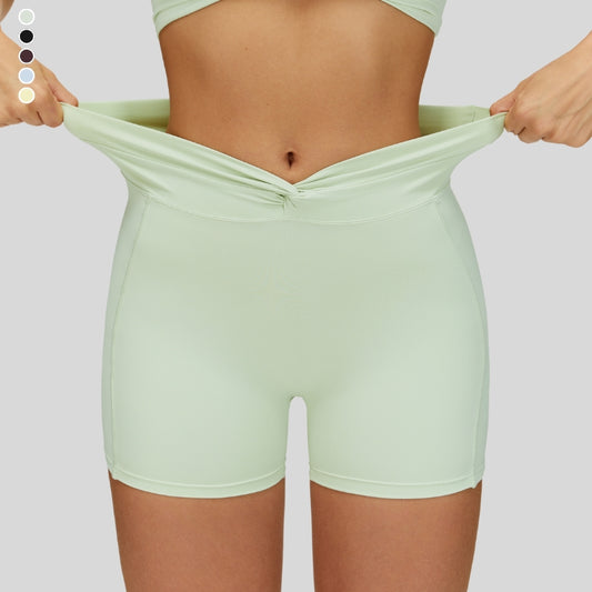 Pleated waistband sport shorts