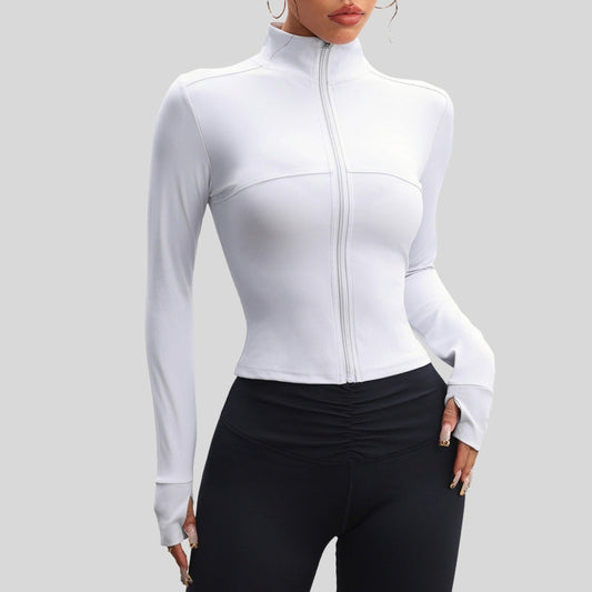 Slim Fit Stand Collar Zip Jacket