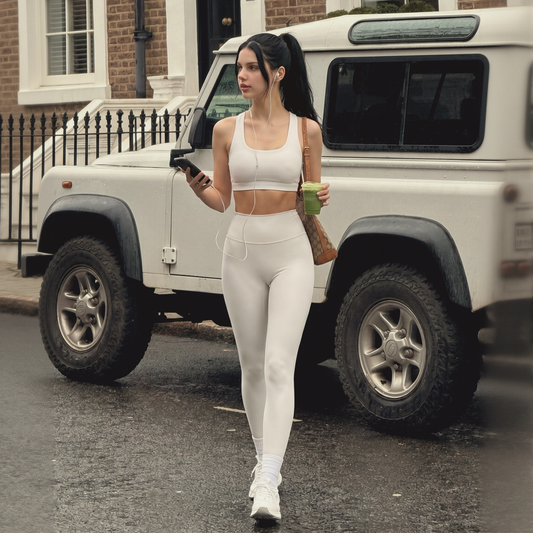 Cross Back Sports BH + hoch taillierte Leggings 2-teilige Leggings