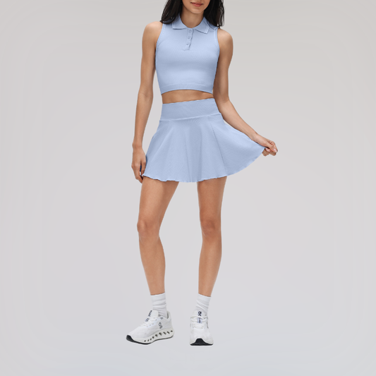 Wholesale athletic tank top + anti-exposure skirt