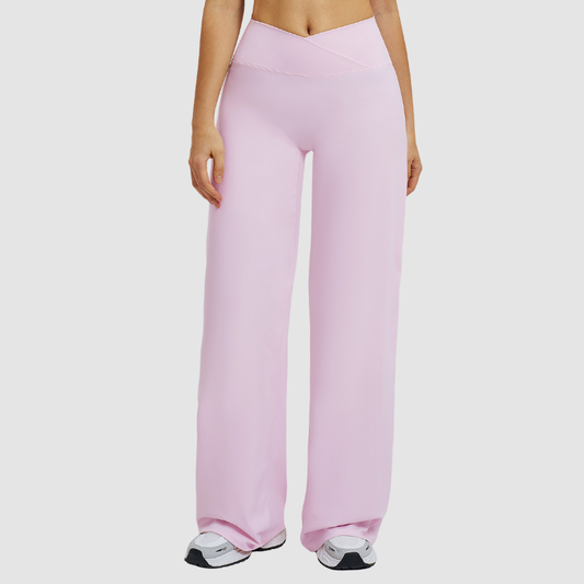 Wholesale high-waisted cross-waist wide-leg pants