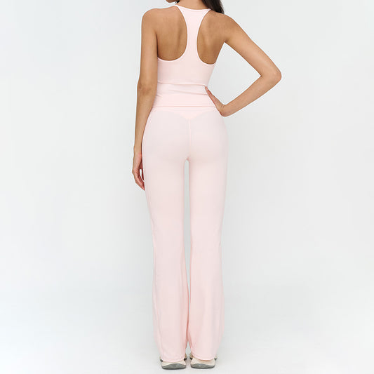 Racerback tank top + Flared pants 2-piece set