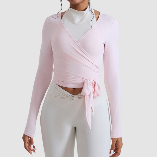 Wholesale fitted long-sleeved yoga top