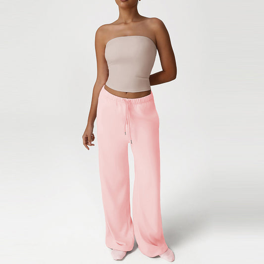 Snug-Fit Bandeau + Loose Sports Pants 2-Piece Set