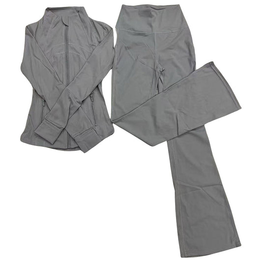 Nackte Nacktfitness Reißverschluss Ständer Kragen Sportjacke ausgestattet Bein Set ausgelöst