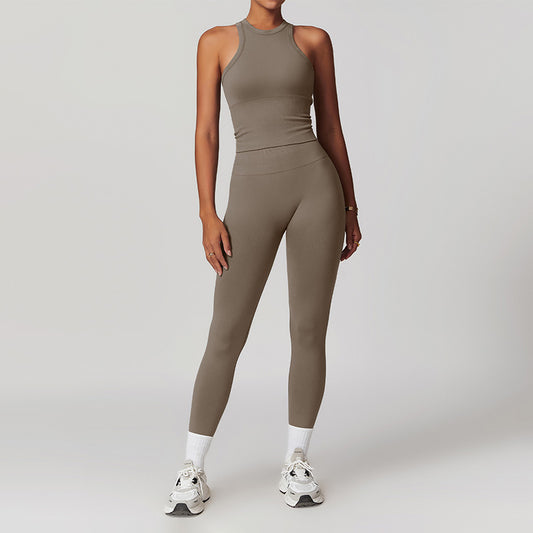 Seamless Racerback -Tank -Tank -Top + Legging -Set von Racerback -Fadenfaden