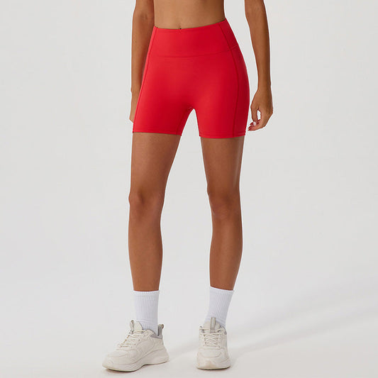 Contrasting Color and High Waist sports Shorts