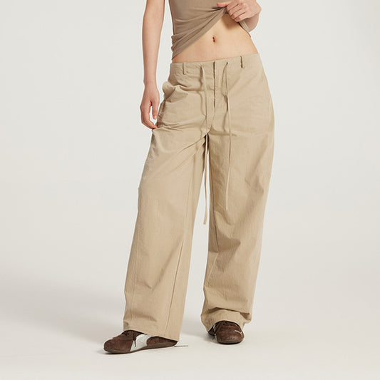 Pantalones de carga de ajuste de cintura de cintura media