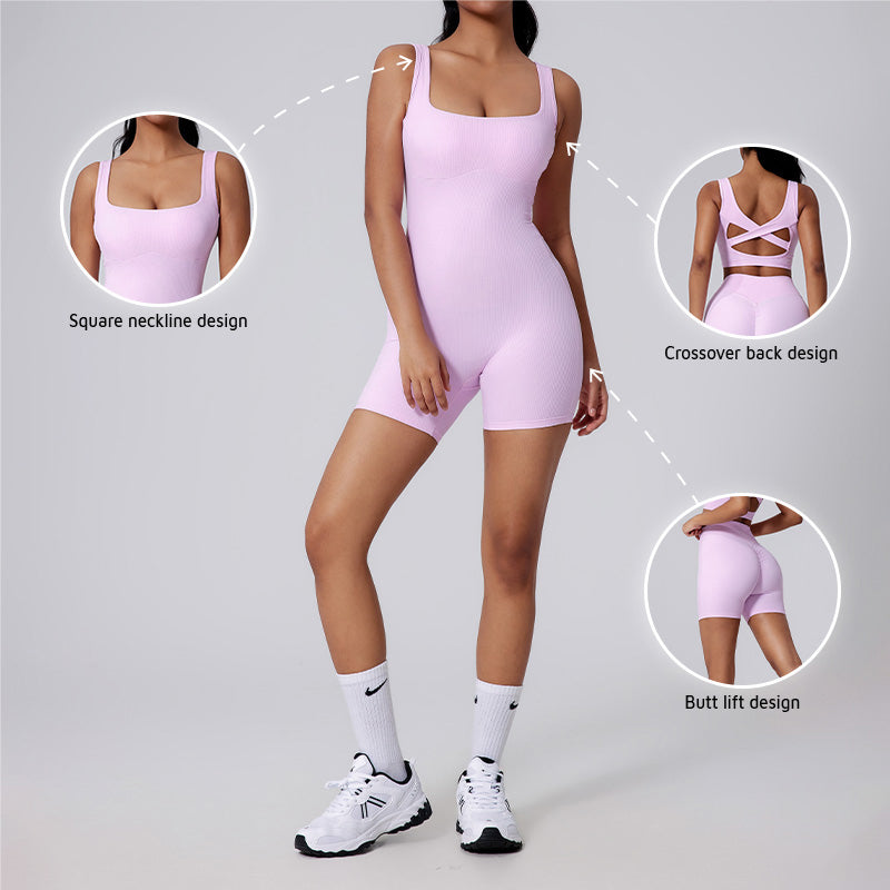 Quick drying thread shorts sports jumpsuit