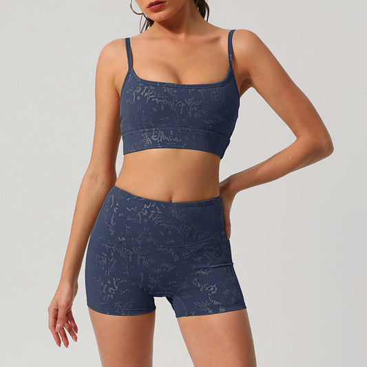 Wholesale Women's Printed Sports Bra + athletic Shorts