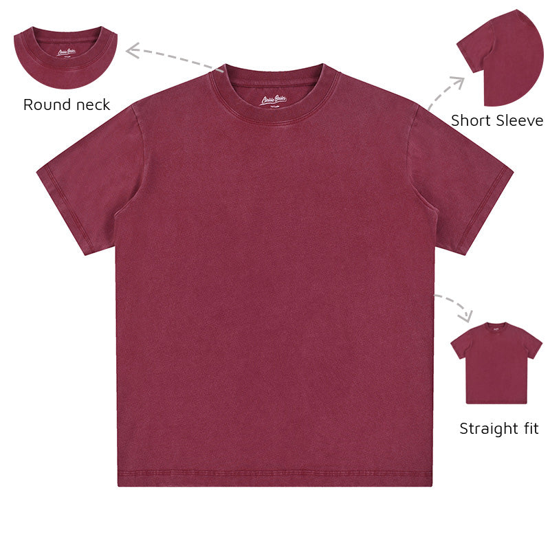 Vintage Fitness Round neck Short Sleeved T-shirts