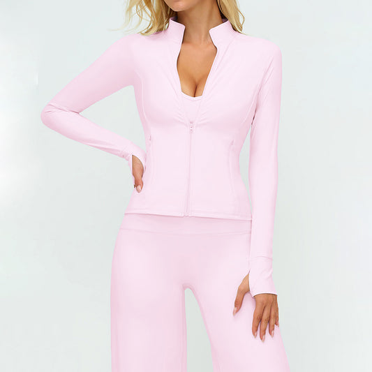 Stand collar zipper jacket