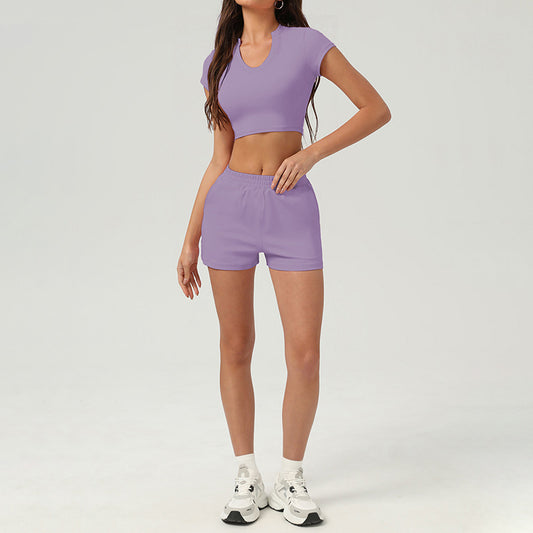 Top de yoga deportivo de manga corta y seco