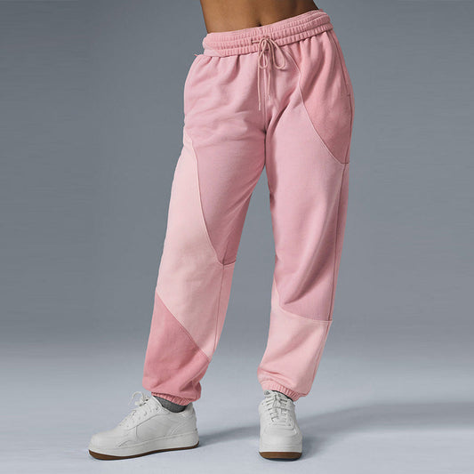 Color-Blocked Loose Cuffed Leg Casual Sweatpants