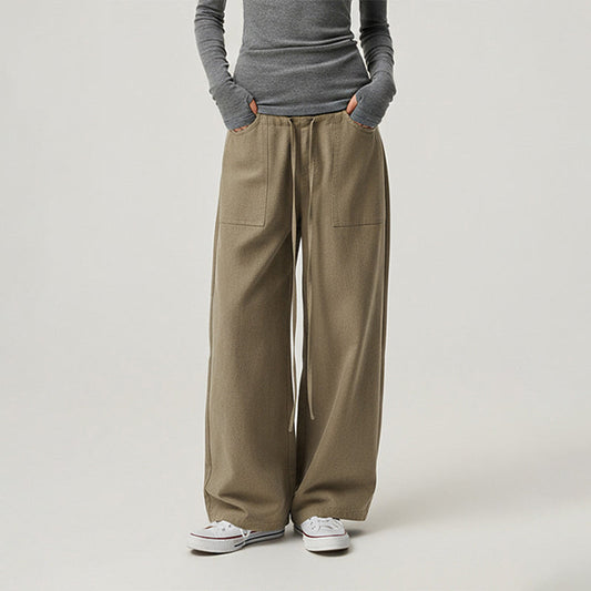 Drawstring cargo casual pants