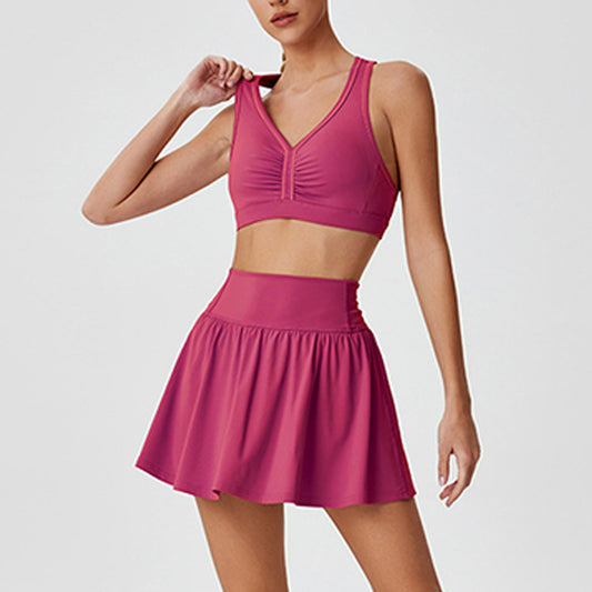 Straps Wide Sport Bra + Golf e Saias de Tênis de 2 peças