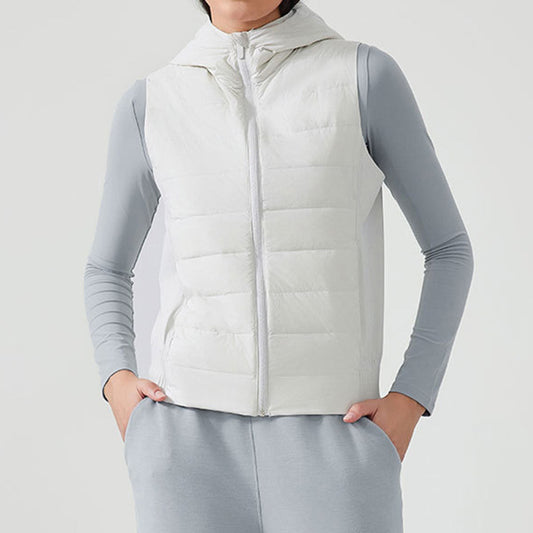 Herbst- und Winterleichter, schlanker, mit Kapuze mit Kapuze gestalter Weste