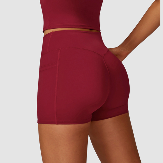 Wholesale women's solid color high-waisted shorts