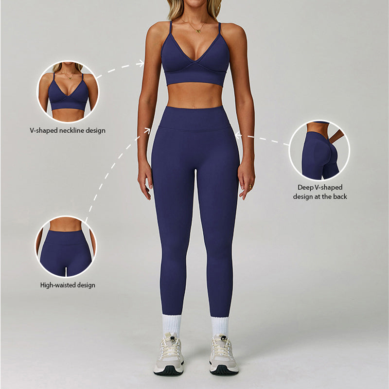 seamless Sports Bra + High-waisted leggings 2-Piece Set
