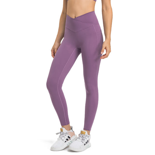 Waist crossover solid color legging