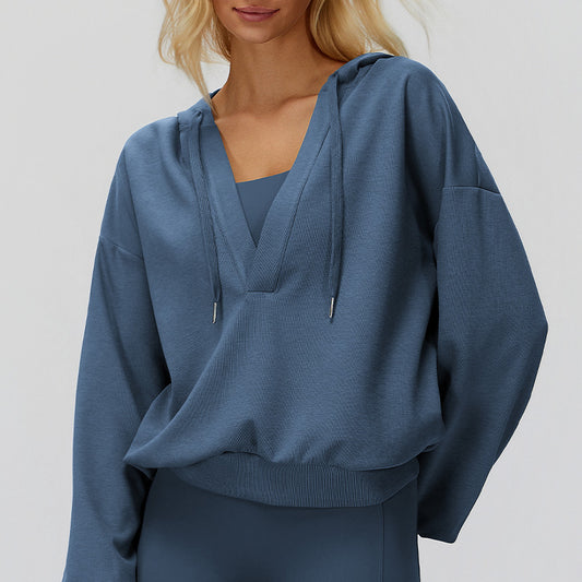 V-neck hooded outdoor sports jacket