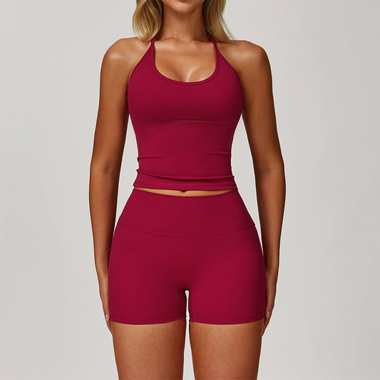 Top Sports Halter + set de 2 piezas de 2 piezas de cintura alta