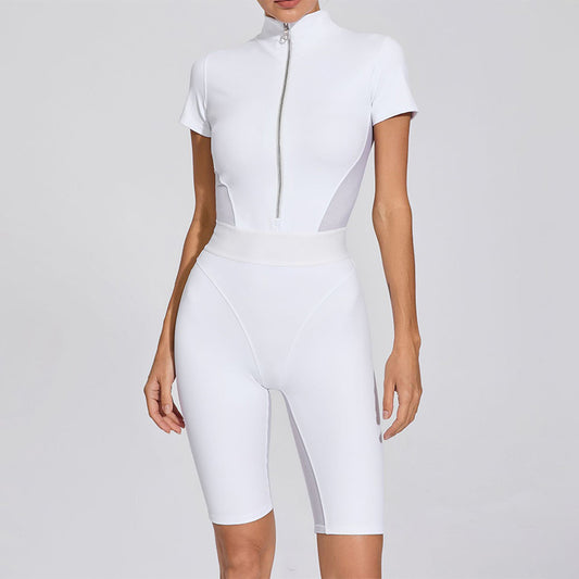 Bodys de yoga à manches courtes à taille courte à manches courtes