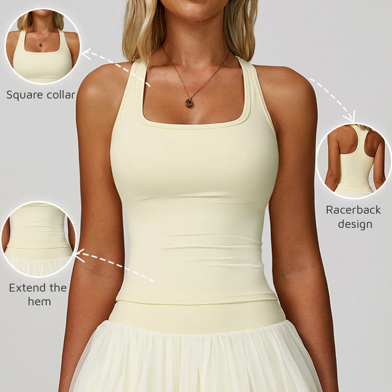Skinny Quick Dry U Neck Yoga Tank Top