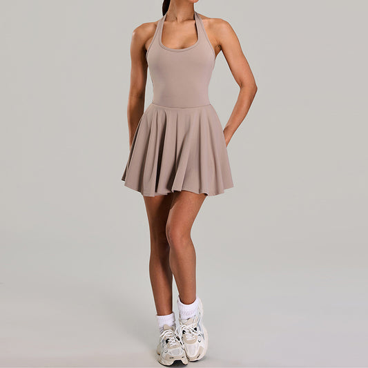 Backless Halter Golf And Tennis Dress