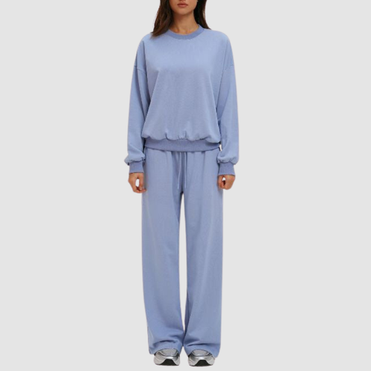 Wholesale loose round neck sweatshirt + loose sweatpants