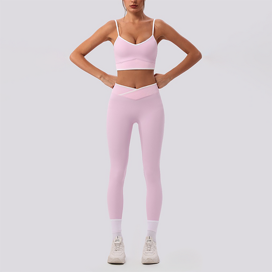 Wholesale Women's Spaghetti Strap Sports Bra & Leggings Set – Naked-Feel Yoga 2-Piece Gym Set