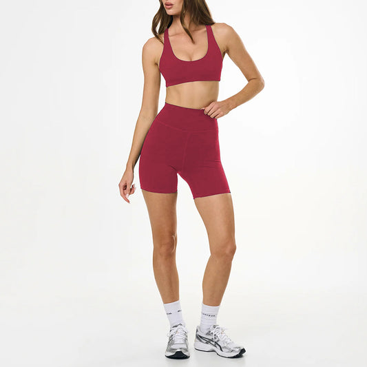 Wholesale women's racerback solid color yoga and activewear set