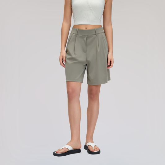 Wholesale loose-fitting high-waisted suit shorts