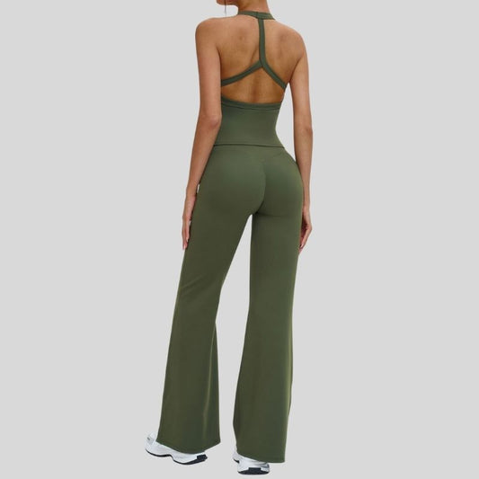 Wholesale Halter tank top + Sports Flared Pants