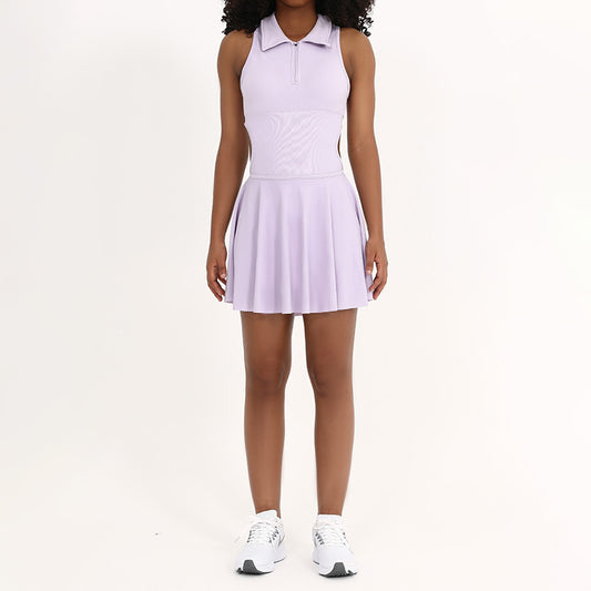 Polo Collar Cut-Out Back Tennis Dress