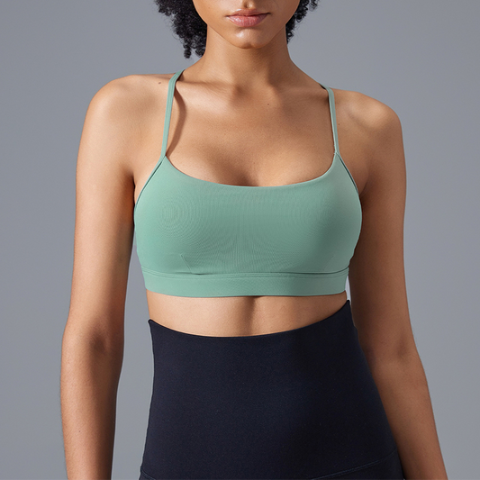 Adjustable shoulder strap cross back yoga bra