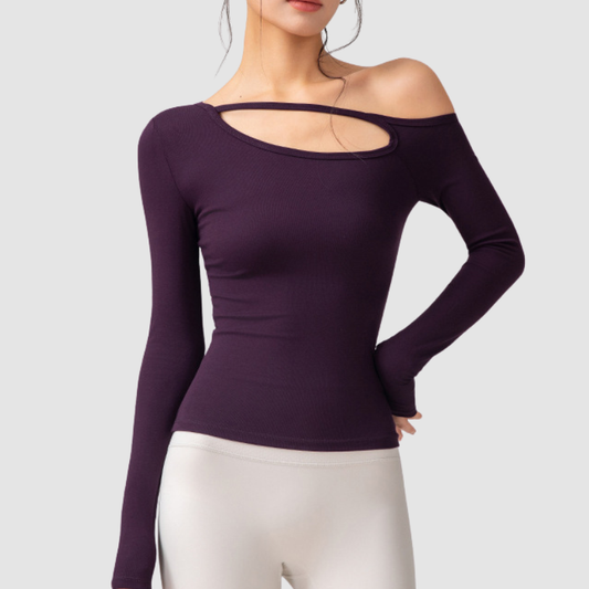 Wholesale slim-fit sports long-sleeved hollow design