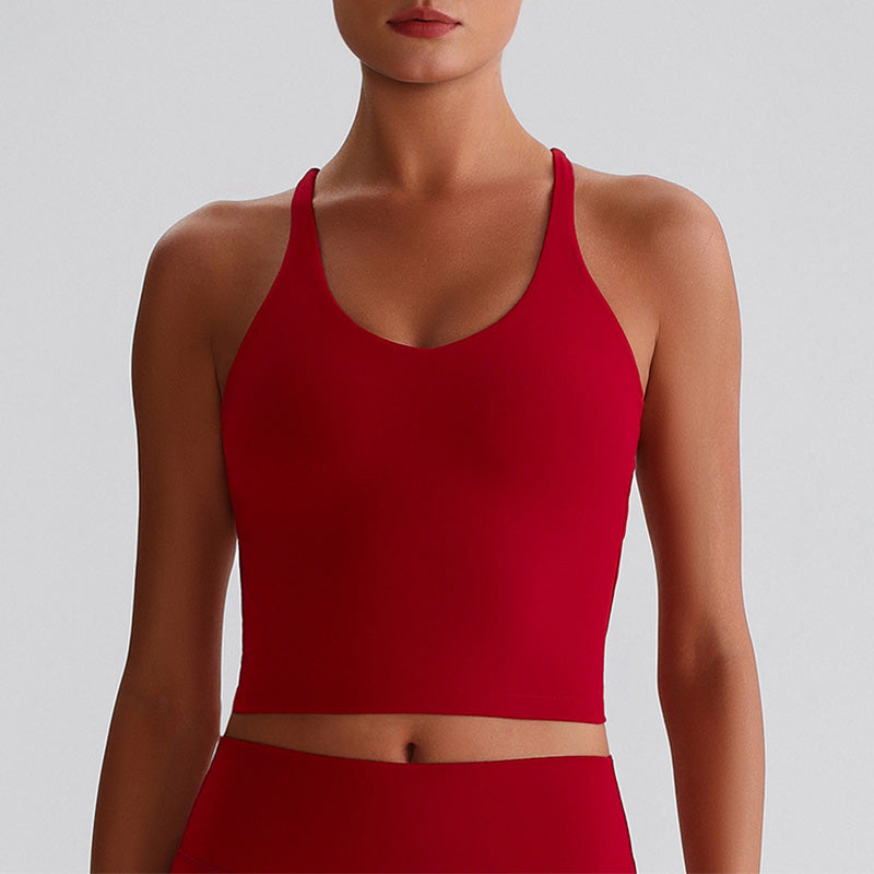 Cross-Back Sport Bra with Removable Pads