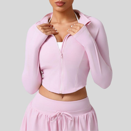 Slim fit cropped long-sleeved yoga jacket