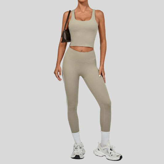 Wholesale womens high waisted yoga set quick dry