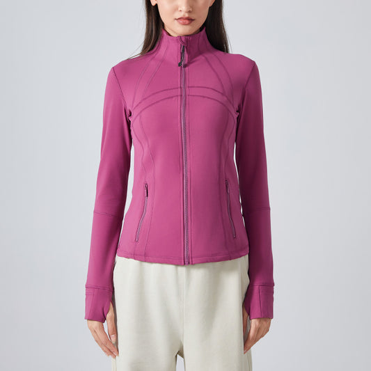 Stand Collar Full Reißverschluss Langarm Sportjacke