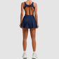 Wholesale Women's Open-Back Tennis Dress – Anti-Exposure Pleated Yoga Skirt