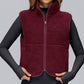 Stand collar plus velvet sleeveless zipper sports vest