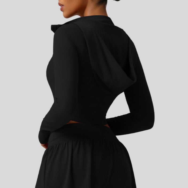 Slim fit cropped long-sleeved yoga jacket