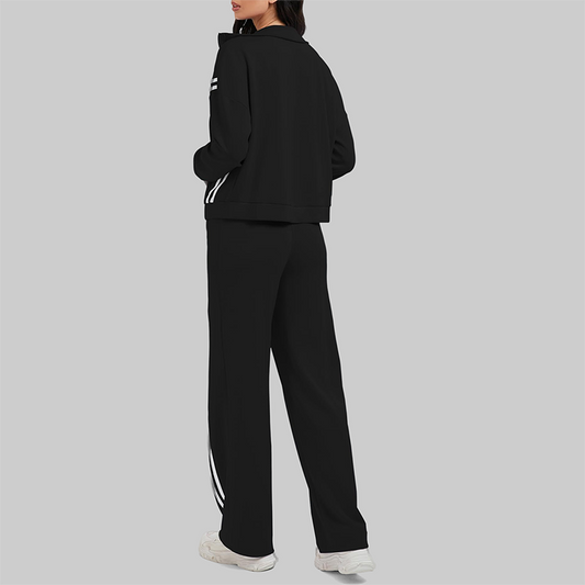 Wholesale Women's Side Stripe Long Sleeve Sweatshirt & Jogger Pants Set