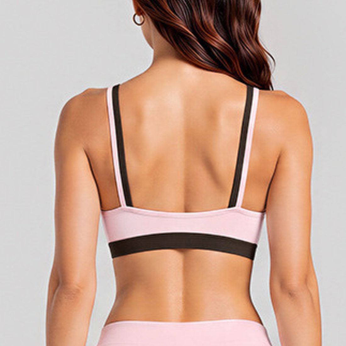 Women's Activewear Padded Faux Two-Piece Sports Bra & Flared Pants Yoga Set