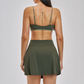 Naked and beautiful back bra+anti glass two-piece tennis skirt 2-piece set