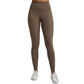 High-waisted nude leggings+U-shaped neckline sports bra 2-piece set
