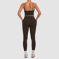 Wholesale Women's Retro Print Yoga Fake Two-Piece Vest+Flared-Leg Pants Set