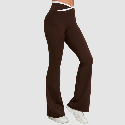 Wholesale cross waistline Flare Yoga Pants | Wonderxfans bulk activewear